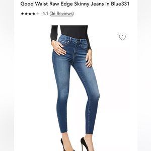 Good American Good Waist raw hem jeans 31